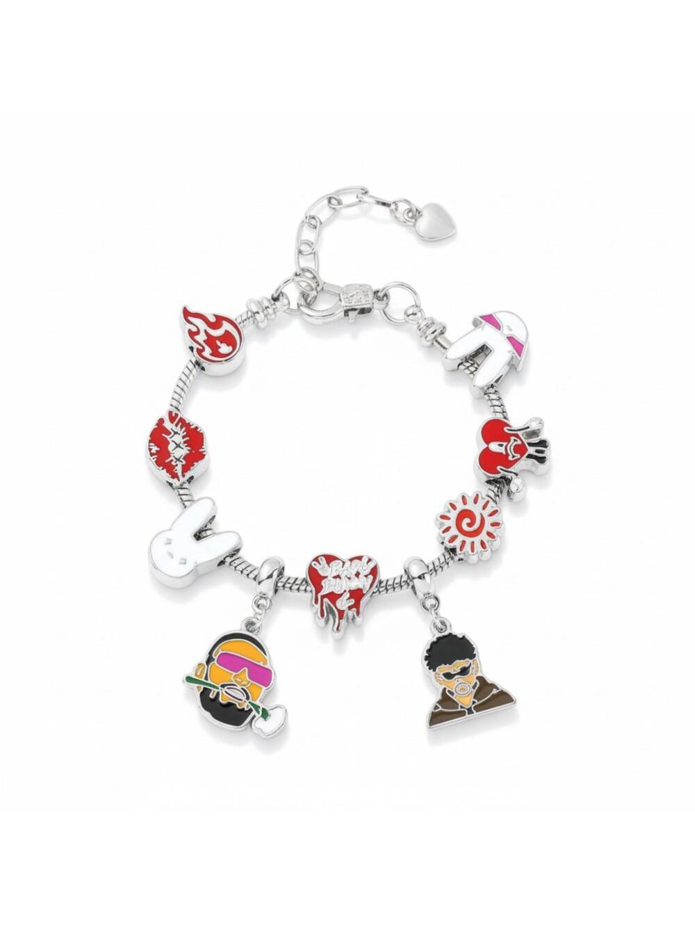 Bad Bunny Un Verano Sin Ti Charm Bracelet - Red Heart Rabbit Music Jewelry Gift